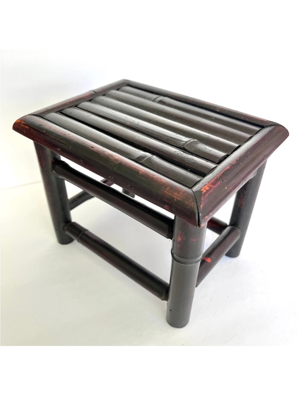 Dark Brown Bamboo Accent Stool